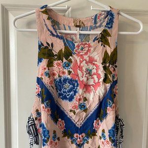 Free People Floral Tie Tank Top